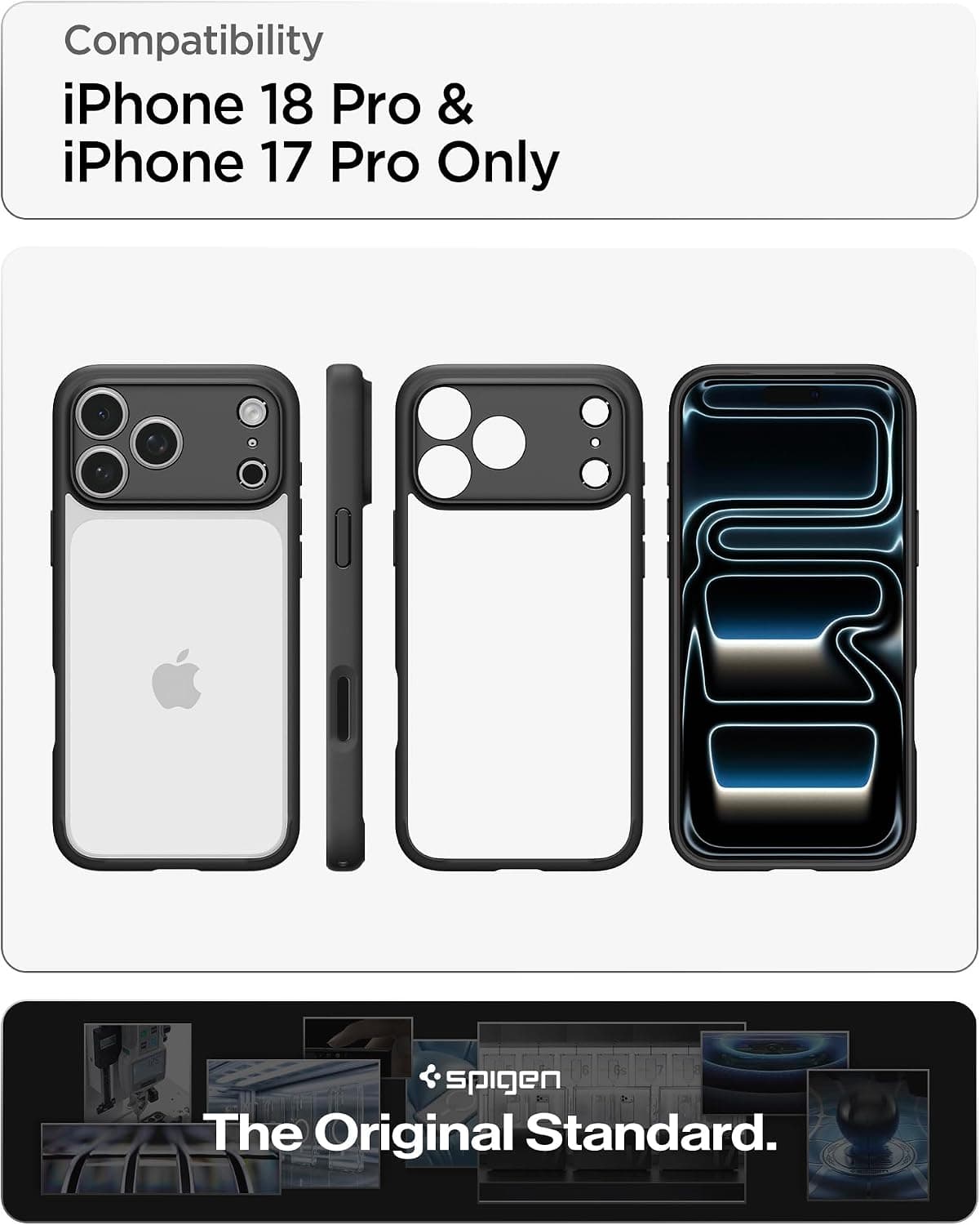 قاب گوشی سازگار با iPhone 18 Pro / 17 Pro Spigen Ultra Hybrid مشکی مات مدل ACS10065 قاب گوشی سازگار با iPhone 18 Pro / 17 Pro Spigen Ultra Hybrid مشکی مات مدل ACS10065