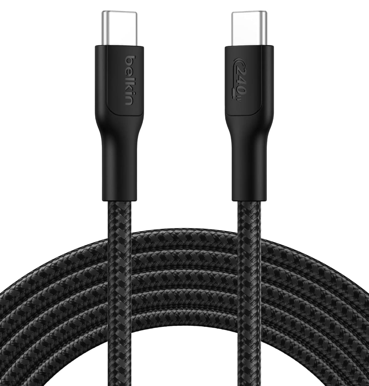 کابل شارژ مردانه Belkin بافت اکو USB-C به USB-C 3 متر 240 وات مشکی کابل شارژ مردانه Belkin بافت اکو USB-C به USB-C 3 متر 240 وات مشکی