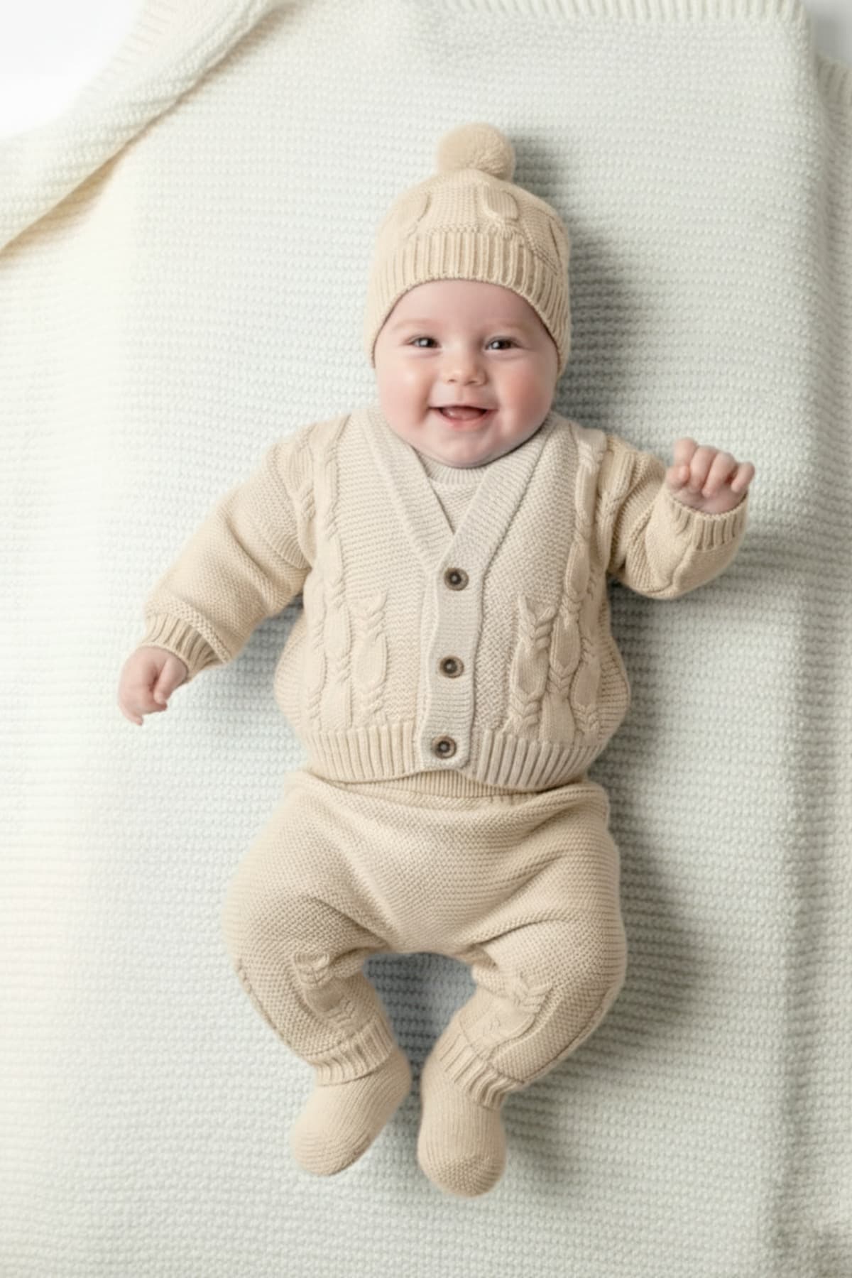 ست نوزادی بافتنی ۵ تکه دخترانه و پسرانه Çocuksan Baby&Kids Wear بژ ست نوزادی بافتنی ۵ تکه دخترانه و پسرانه Çocuksan Baby&Kids Wear بژ