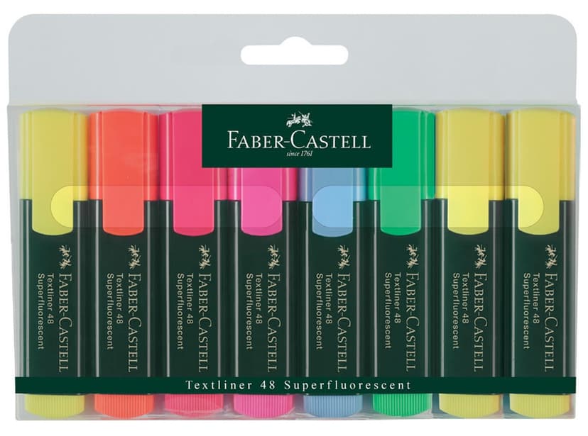 ست ماژیک فسفری Faber Castell رنگی 8 عددی بر پایه آب نوک مورب ست ماژیک فسفری Faber Castell رنگی 8 عددی بر پایه آب نوک مورب