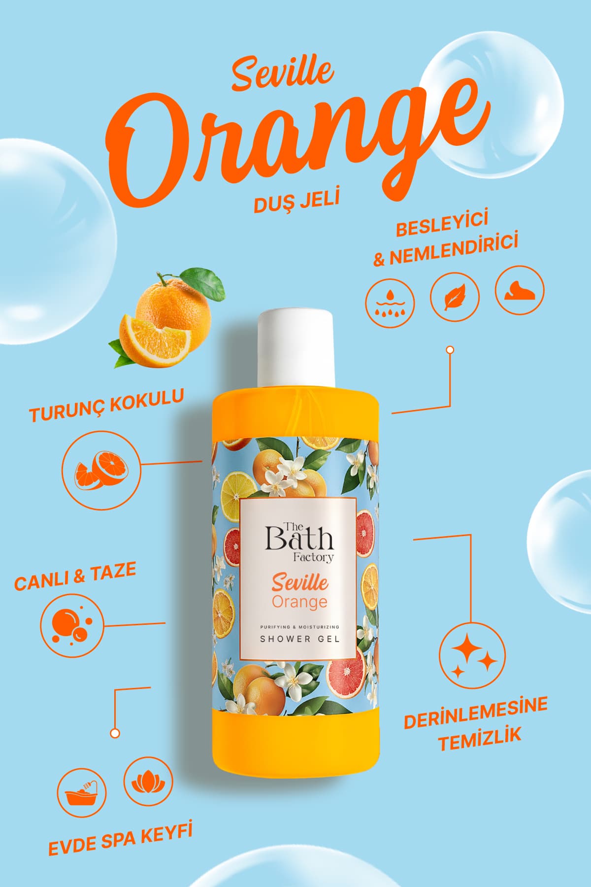 ژل دوش زنانه THE BATH FACTORY مرطوبکننده و مغذی با عصاره نارنج سویل 400 ml ژل دوش زنانه THE BATH FACTORY مرطوبکننده و مغذی با عصاره نارنج سویل 400 ml