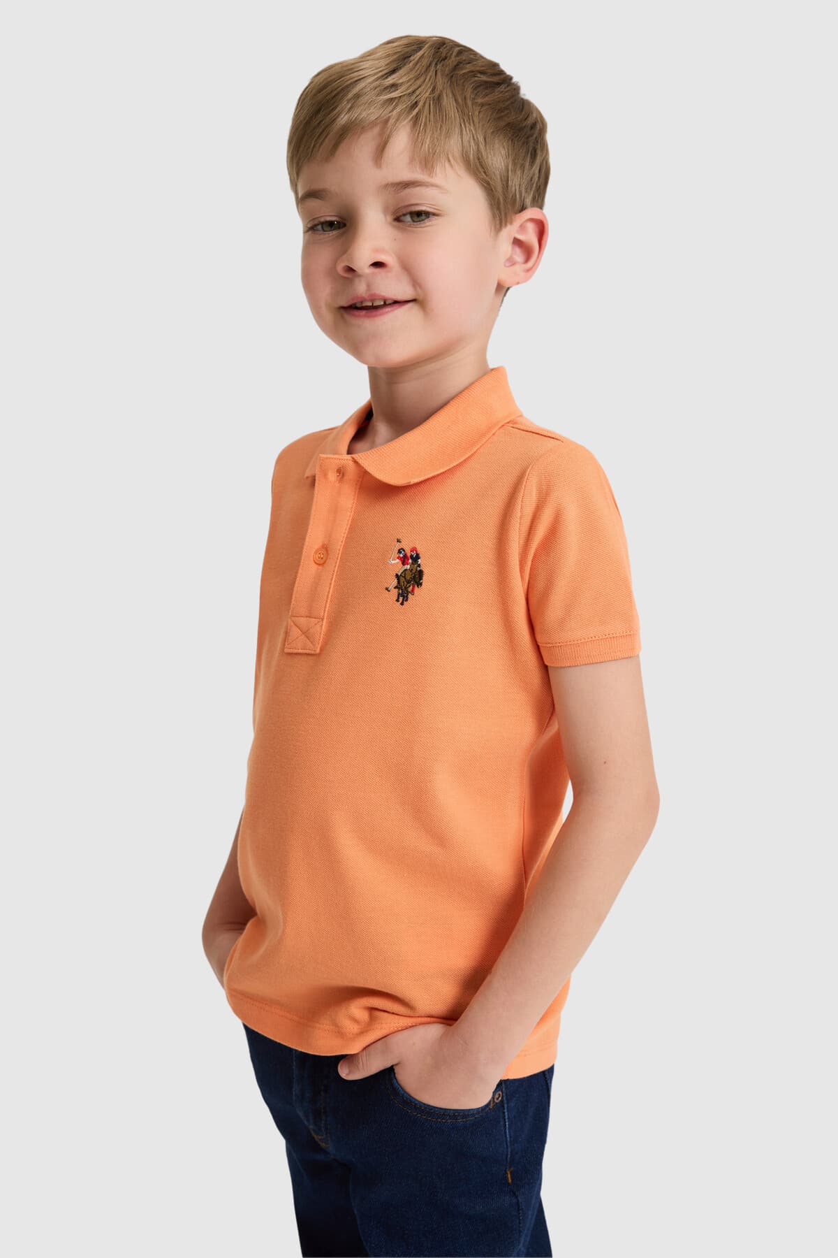 تیشرت پسرانه یقه پولو U.S. Polo Assn. نارنجی ساده مدل 50325608-VR051 تیشرت پسرانه یقه پولو U.S. Polo Assn. نارنجی ساده مدل 50325608-VR051