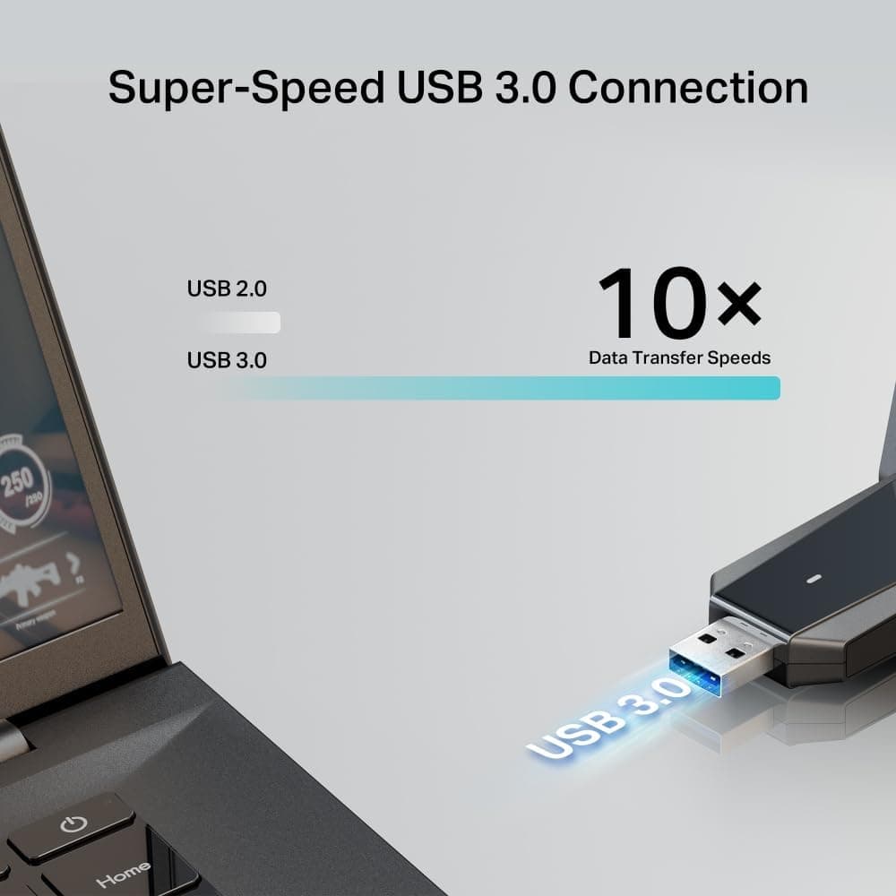 آداپتور وایفای USB دو بانده TP-Link AC1300 با آنتنهای پربهره مدل Archer T5U Plus آداپتور وایفای USB دو بانده TP-Link AC1300 با آنتنهای پربهره مدل Archer T5U Plus