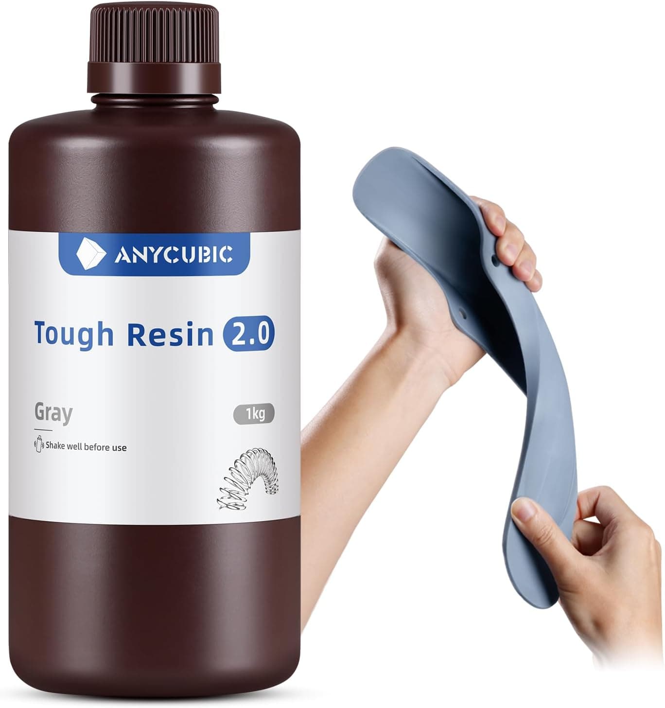 رزین پرینتر سه بعدی ANYCUBIC با دقت و استحکام بالا خاکستری 1kg Tough Resin رزین پرینتر سه بعدی ANYCUBIC با دقت و استحکام بالا خاکستری 1kg Tough Resin
