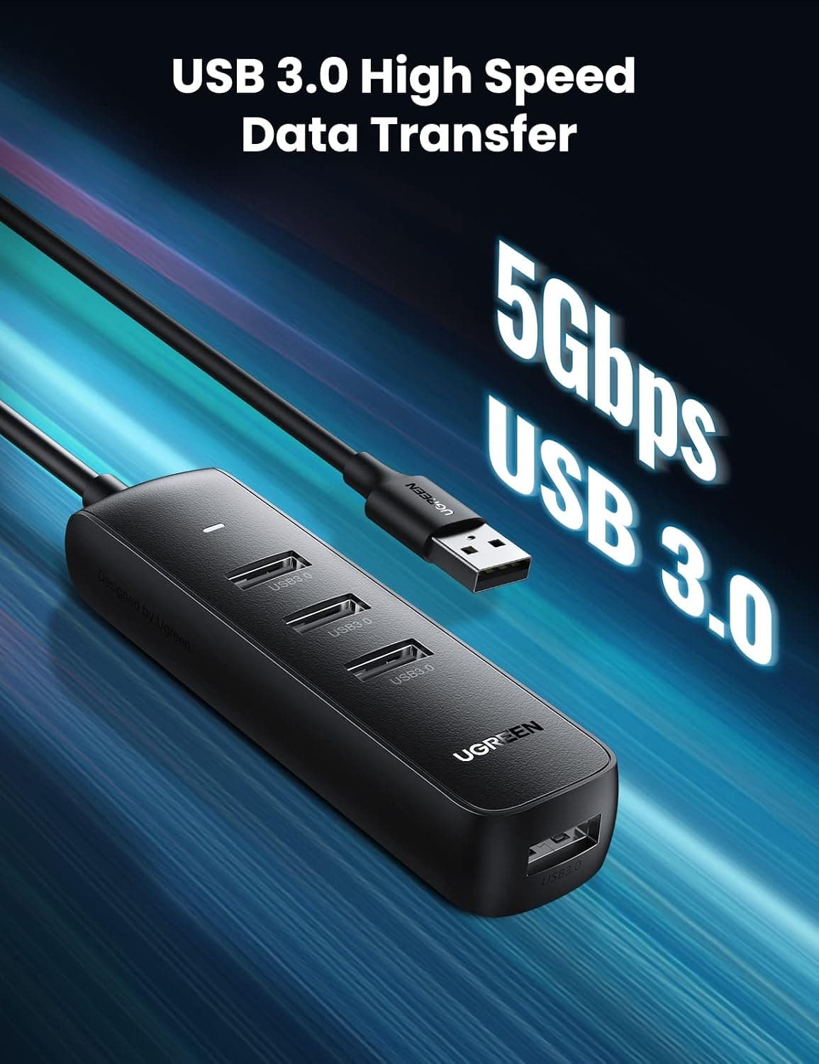 هاب USB UGREEN با 4 پورت USB 3.0 فوقباریک هاب USB UGREEN با 4 پورت USB 3.0 فوقباریک