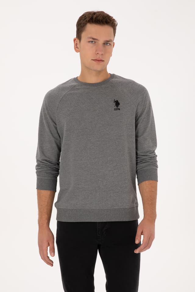 سوئیشرت مردانه U.S. Polo Assn. فیت معمولی یقه گرد خاکستری ملانژ مدل 50308103-VR081 سوئیشرت مردانه U.S. Polo Assn. فیت معمولی یقه گرد خاکستری ملانژ مدل 50308103-VR081