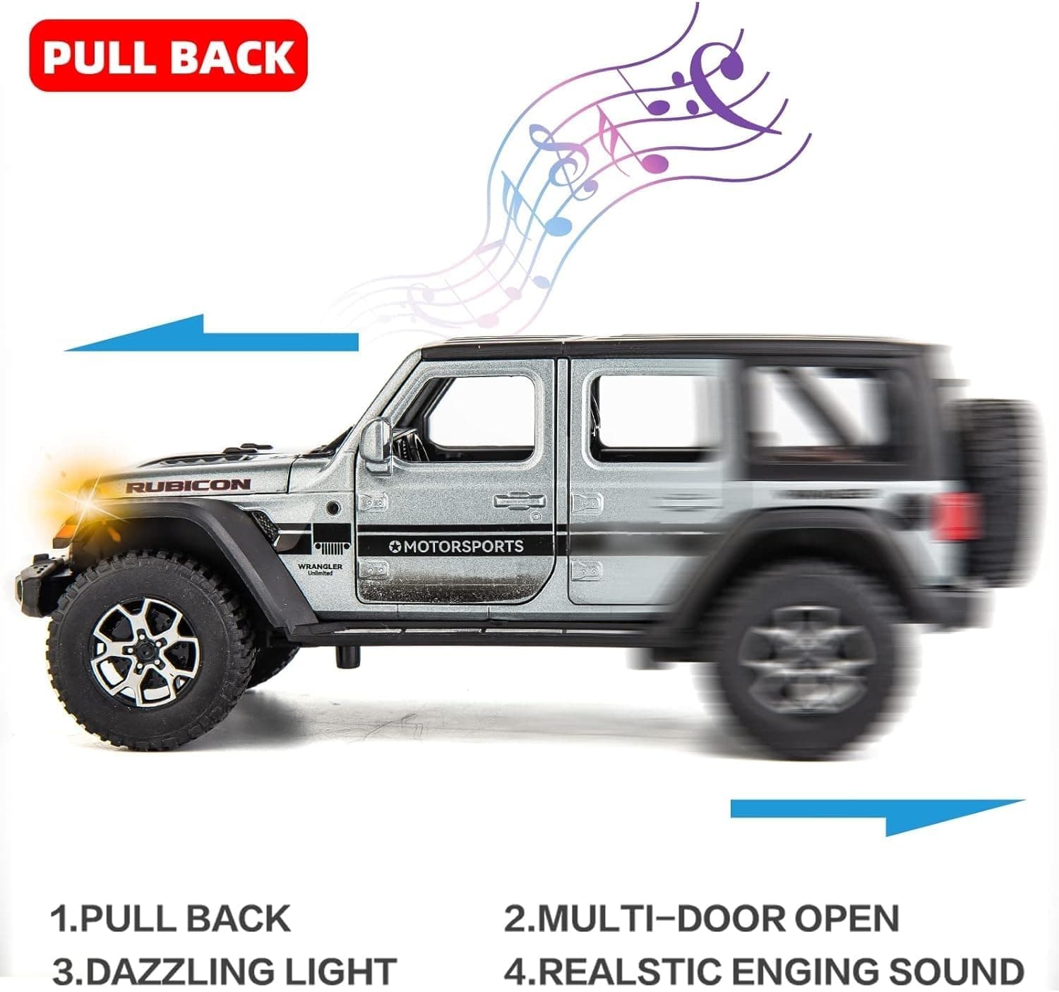 ماشین اسباببازی کودکان و بزرگسالان BDTCTK دایکست مدل Off-Road 7 Door for Wrangler، مقیاس 1/22، خاکستری ماشین اسباببازی کودکان و بزرگسالان BDTCTK دایکست مدل Off-Road 7 Door for Wrangler، مقیاس 1/22، خاکستری