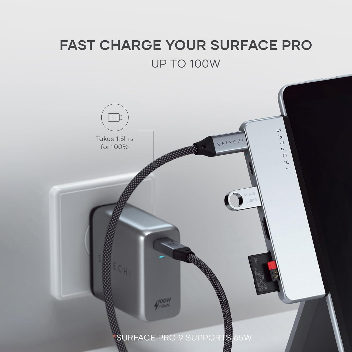 هاب SATECHI دوگانه USB-C 6-in-1 برای Surface Pro 11/10/9 هاب SATECHI دوگانه USB-C 6-in-1 برای Surface Pro 11/10/9