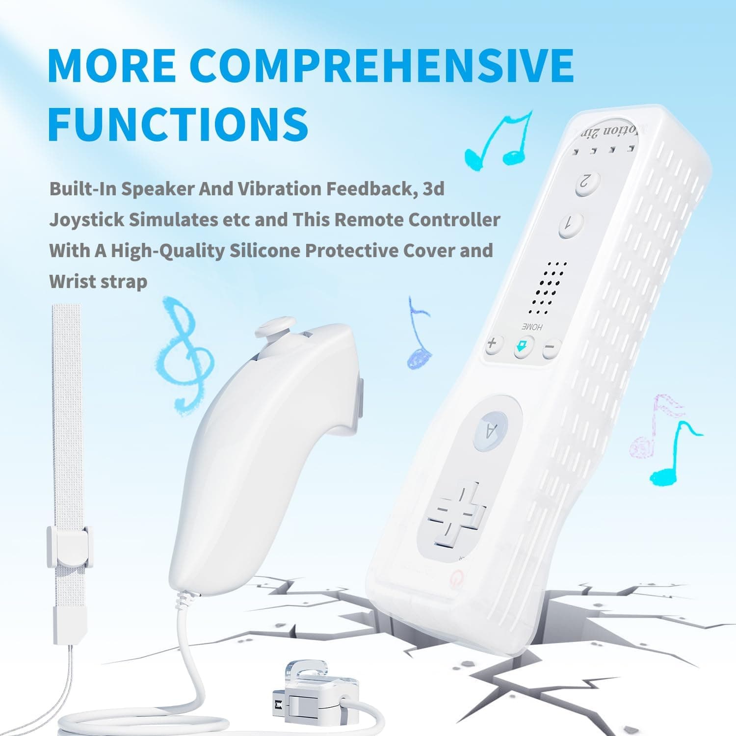 کنترلر بازی TechKen همراه Wii Motion Plus و نانچاک بسته 2 عددی کنترلر بازی TechKen همراه Wii Motion Plus و نانچاک بسته 2 عددی