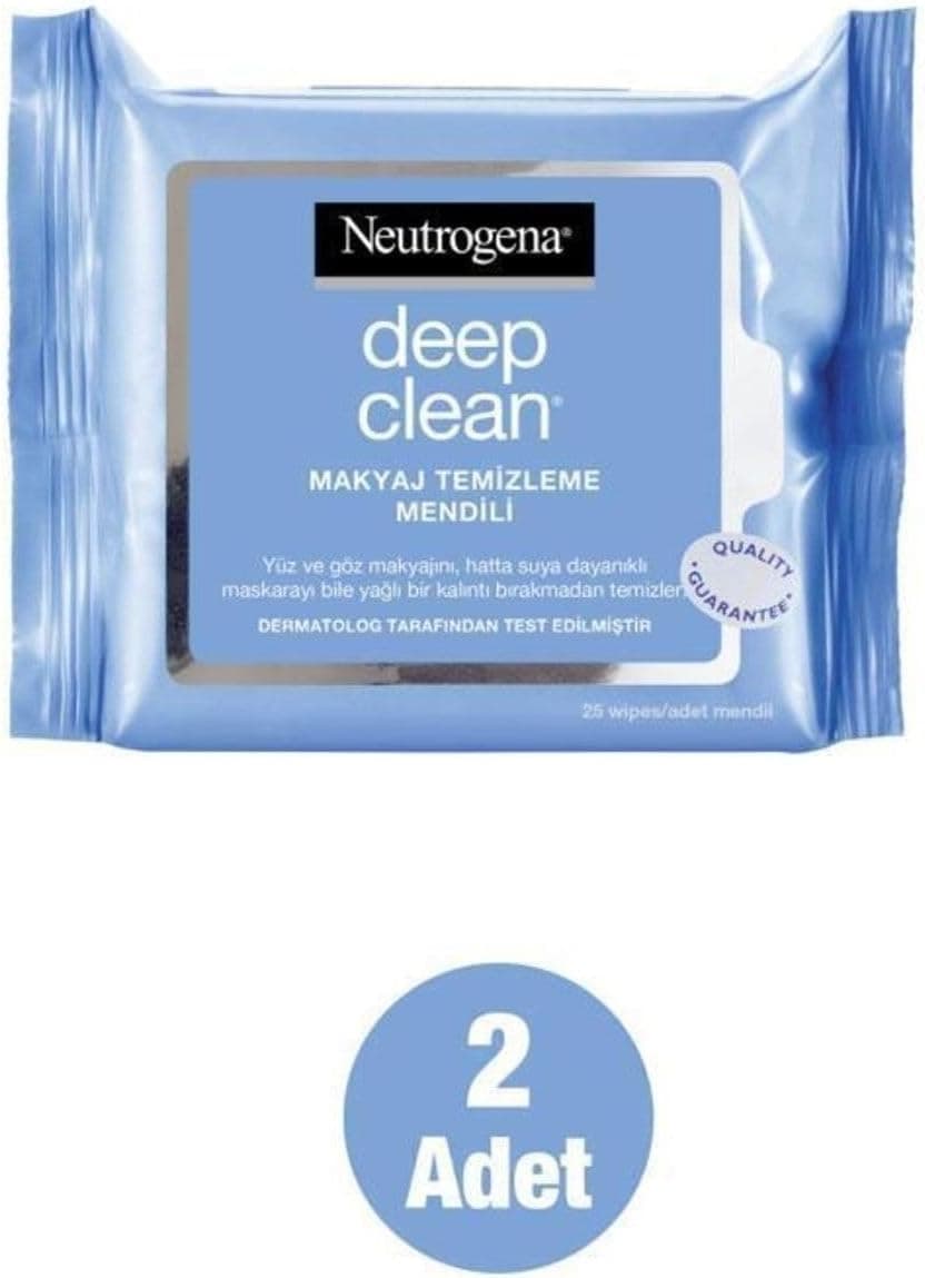 دستمال پاککننده آرایش Neutrogena Deep Clean 25 عدد × 2 دستمال پاککننده آرایش Neutrogena Deep Clean 25 عدد × 2