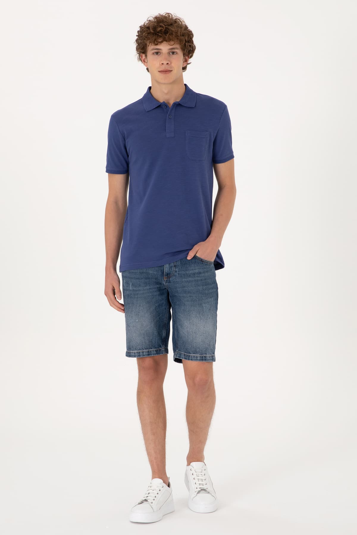 تیشرت مردانه U.S. Polo Assn. اسلیم فیت یقه پولو سرمهای روشن مدل 50299538-VR059 تیشرت مردانه U.S. Polo Assn. اسلیم فیت یقه پولو سرمهای روشن مدل 50299538-VR059