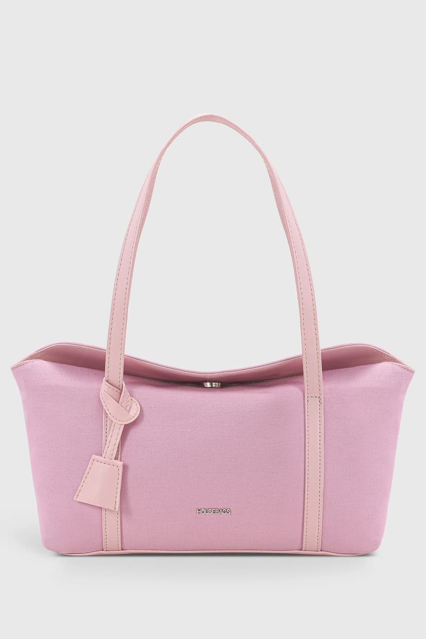 کیف دوشی زنانه Housebags کانواس صورتی با درب بولینگ مدل 270 کیف دوشی زنانه Housebags کانواس صورتی با درب بولینگ مدل 270