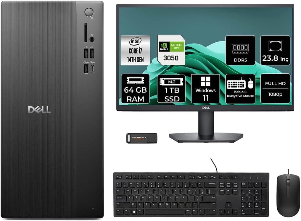 کامپیوتر رومیزی Dell Pro Tower مدل ECT1250 i7 14700 به همراه مانیتور 23.8 اینچی کامپیوتر رومیزی Dell Pro Tower مدل ECT1250 i7 14700 به همراه مانیتور 23.8 اینچی