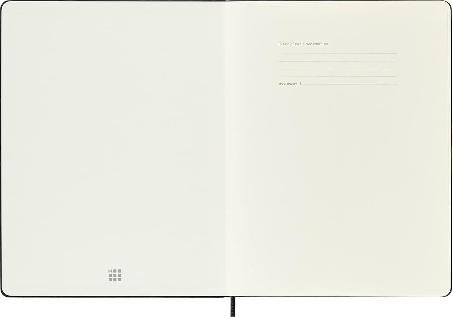 دفتر نقطهای مشکی Moleskine با جلد سخت سایز XL دفتر نقطهای مشکی Moleskine با جلد سخت سایز XL