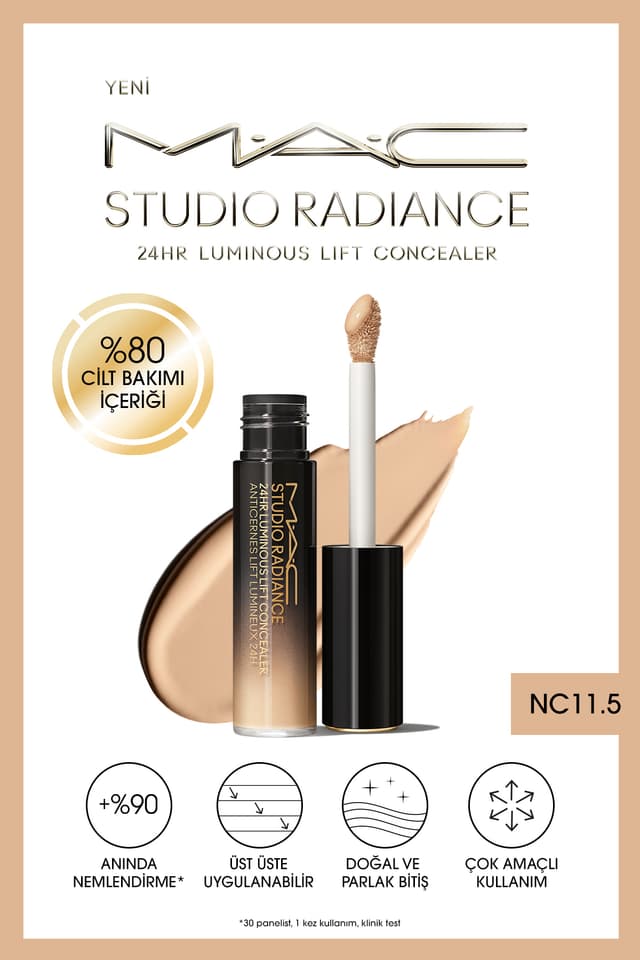کانسیلر Mac حاوی مواد مراقبت پوستی Studio Radiance 24hr Luminous Lift 11 میلیلیتر NC11.5 کانسیلر Mac حاوی مواد مراقبت پوستی Studio Radiance 24hr Luminous Lift 11 میلیلیتر NC11.5