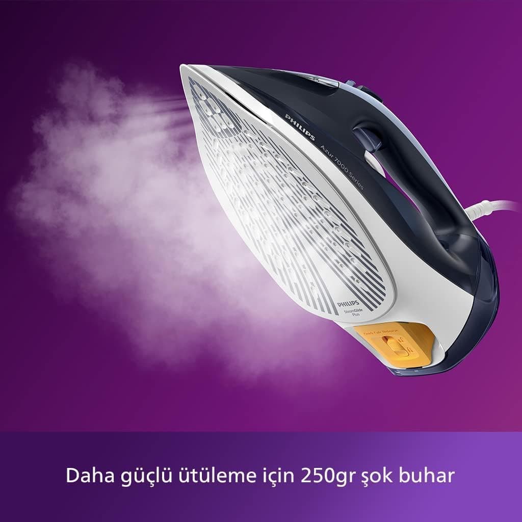 اتو بخار PHILIPS سری 7000 با کفی SteamGlide Plus، توان 2800W، بخار لحظهای 250 g، بخار مداوم 50 g/dk، خاموشی خودکار، رسوبزدایی سریع مدل DST7030/20 اتو بخار PHILIPS سری 7000 با کفی SteamGlide Plus، توان 2800W، بخار لحظهای 250 g، بخار مداوم 50 g/dk، خاموشی خودکار، رسوبزدایی سریع مدل DST7030/20