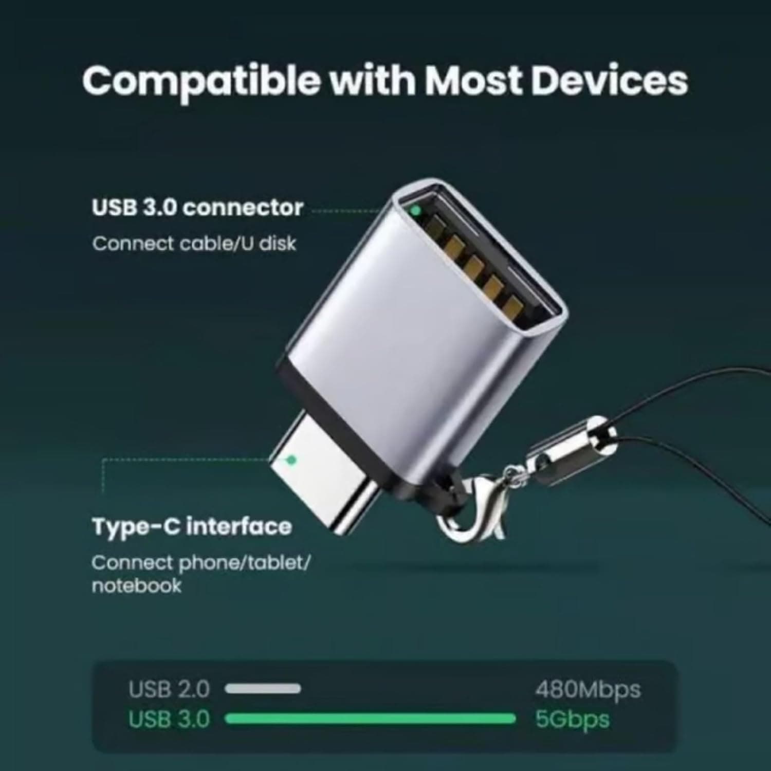 مبدل Type-C به USB 3.0 برند UGREEN مبدل Type-C به USB 3.0 برند UGREEN