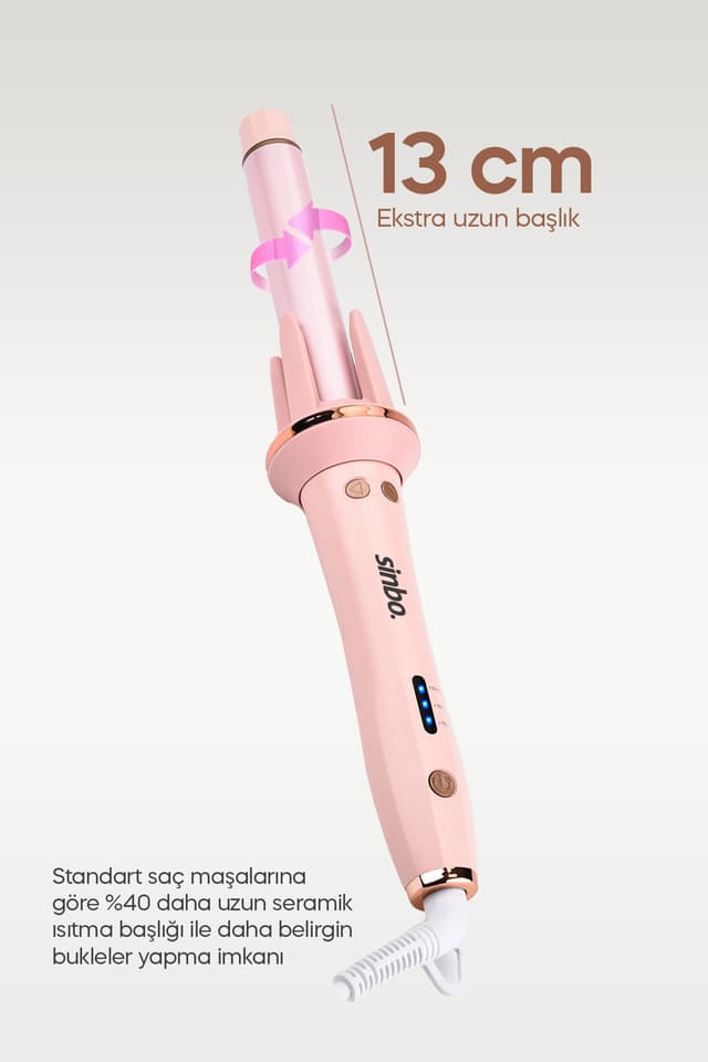 فرکننده موی خودکار Sinbo مخصوص موجهای درشت 25mm با سری بلند مدل SHD-1709 فرکننده موی خودکار Sinbo مخصوص موجهای درشت 25mm با سری بلند مدل SHD-1709