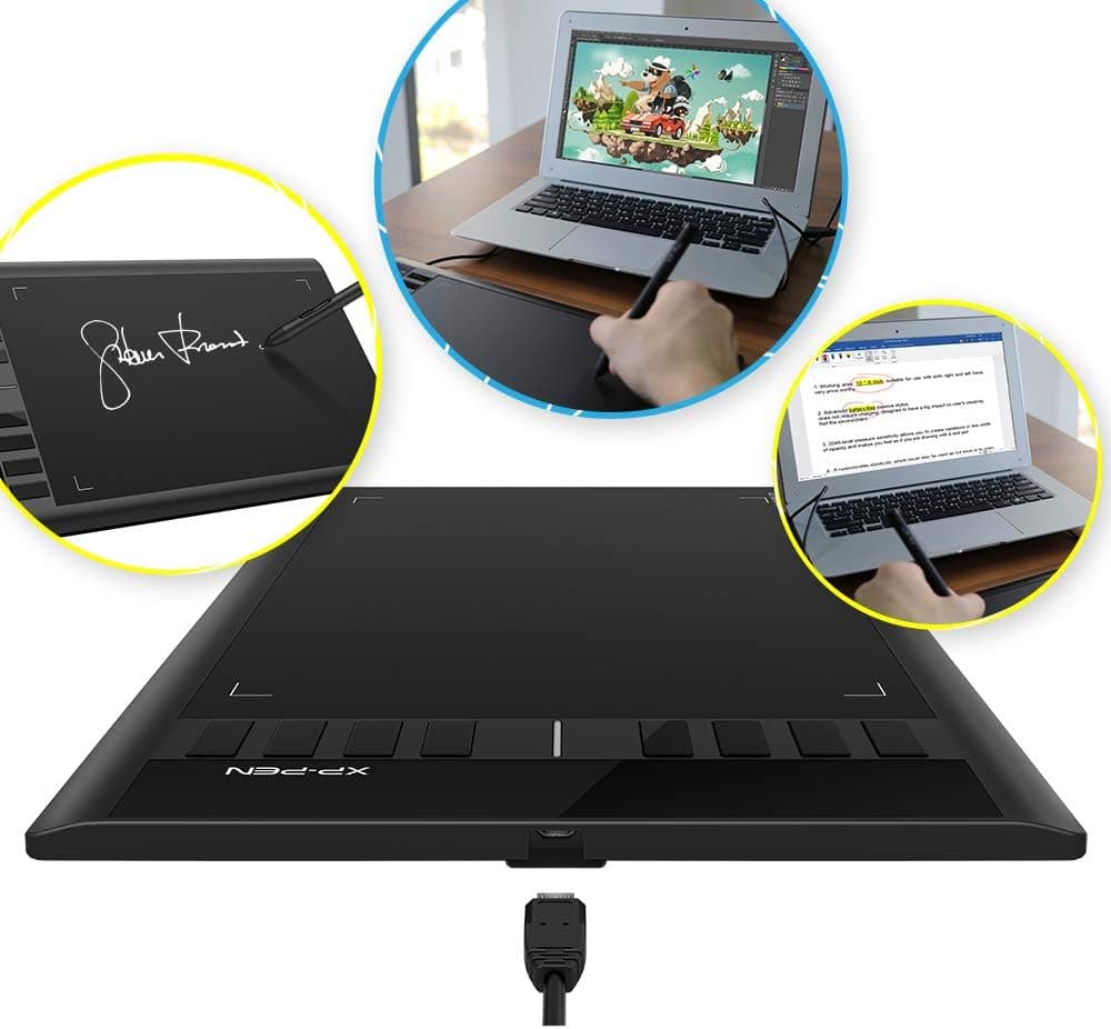 تبلت طراحی XPPen 12 اینچی با 8 کلید میانبر بدون باتری مدل Star03 مشکی تبلت طراحی XPPen 12 اینچی با 8 کلید میانبر بدون باتری مدل Star03 مشکی