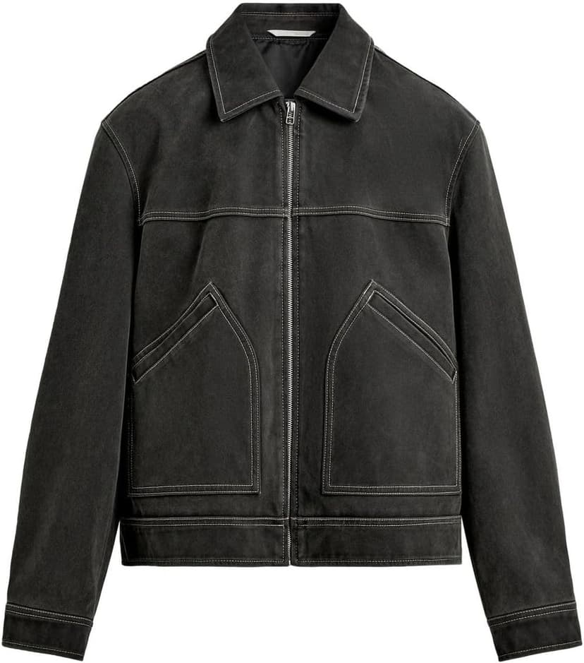 ژاکت زنانه ZARA با ظاهر رنورفته دوختدار قهوهای سایز M ژاکت زنانه ZARA با ظاهر رنورفته دوختدار قهوهای سایز M