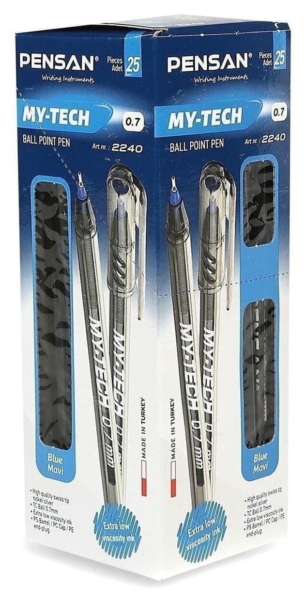 خودکار Pensan My-Tech با نوک 0.7 mm بسته 25 عددی آبی خودکار Pensan My-Tech با نوک 0.7 mm بسته 25 عددی آبی