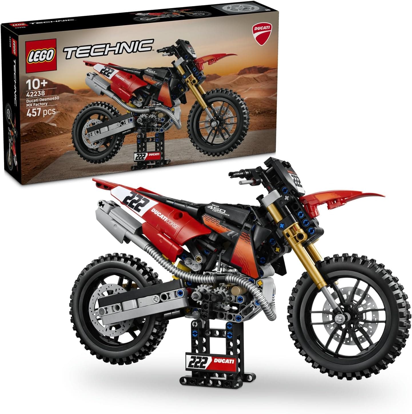 لگو Technic Ducati Desmo450 MX Factory موتورسیکلت مدل 42238 لگو Technic Ducati Desmo450 MX Factory موتورسیکلت مدل 42238
