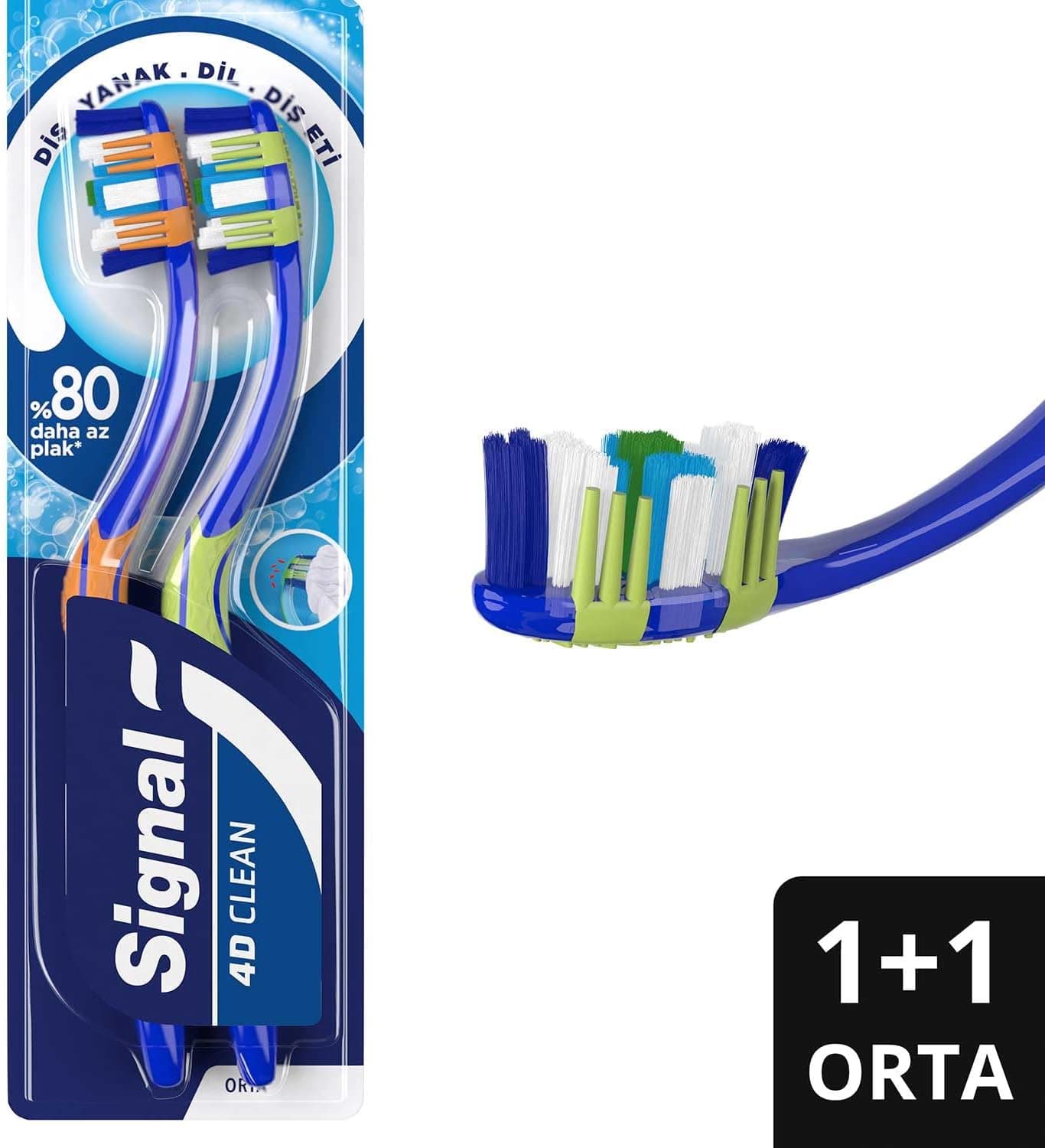 مسواک Signal Ultra Clean Expert 4D Clean متوسط 1+1 مسواک Signal Ultra Clean Expert 4D Clean متوسط 1+1