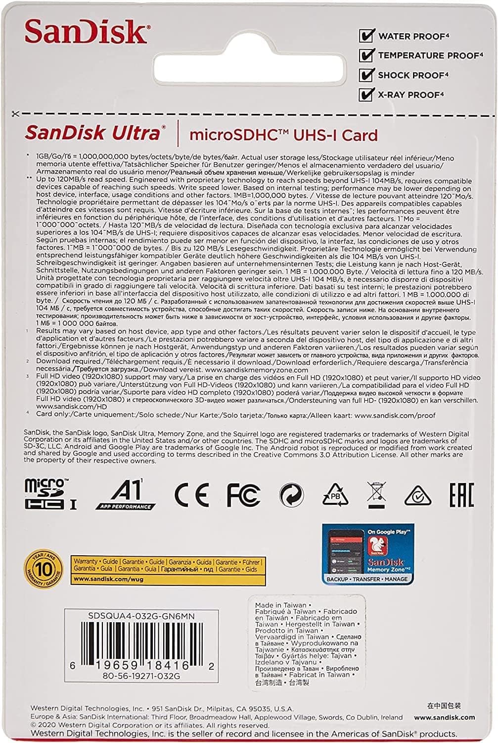 کارت حافظه microSDHC برند SanDisk ظرفیت 32 GB سرعت 120 MB/s رده A1 Class 10 UHS-I مدل Ultra کارت حافظه microSDHC برند SanDisk ظرفیت 32 GB سرعت 120 MB/s رده A1 Class 10 UHS-I مدل Ultra
