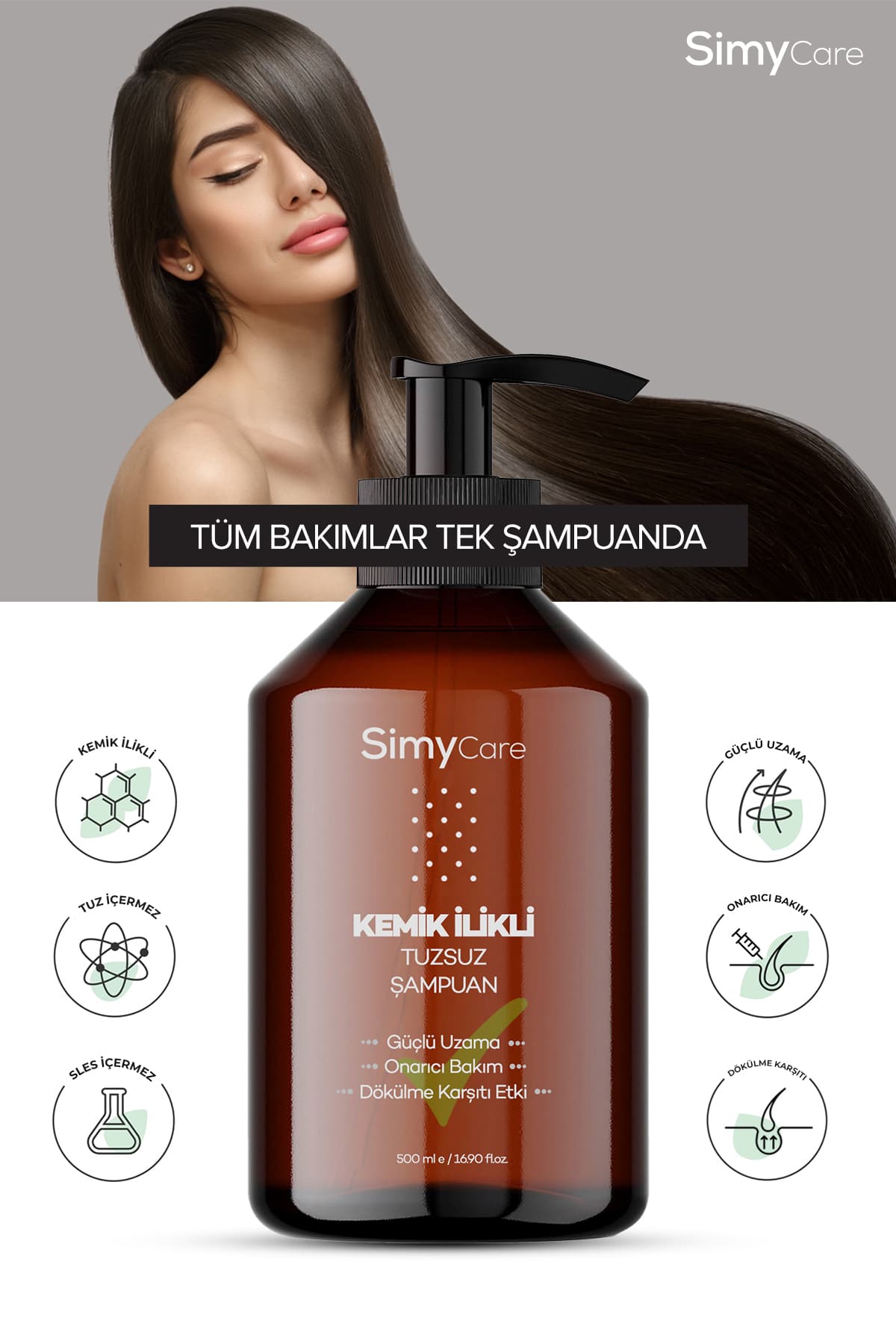 شامپو موی بدون نمک حاوی مغز استخوان SimyCare - 500 ml شامپو موی بدون نمک حاوی مغز استخوان SimyCare - 500 ml