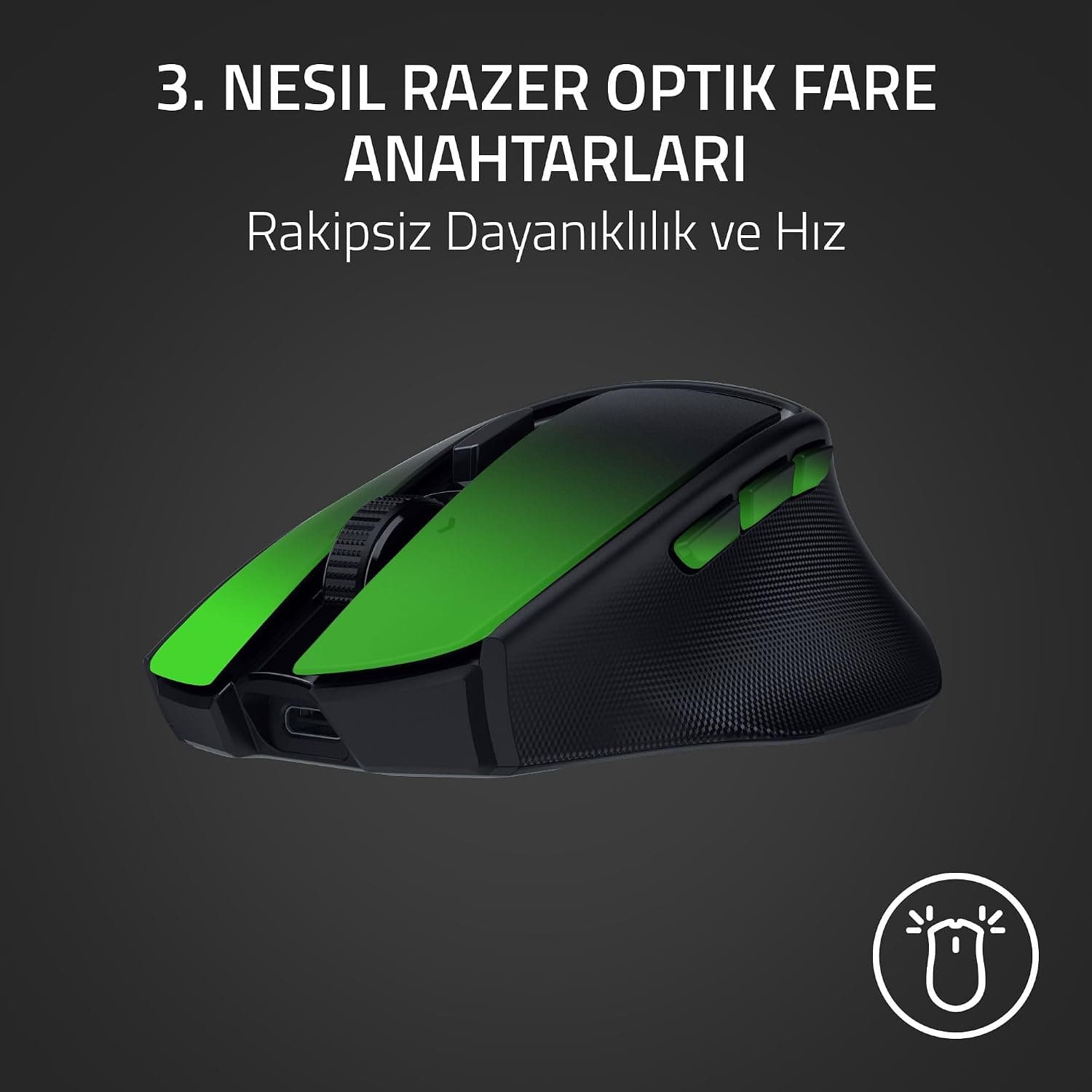 ماوس بازی بیسیم Razer Basilisk Mobile کوچک و ارگونومیک با حسگر Focus X 18K و اتصال سهحالته مشکی ماوس بازی بیسیم Razer Basilisk Mobile کوچک و ارگونومیک با حسگر Focus X 18K و اتصال سهحالته مشکی