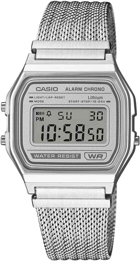 ساعت مچی یونیسکس Casio دیجیتال رترو خاکستری مدل A158WEM-7DF ساعت مچی یونیسکس Casio دیجیتال رترو خاکستری مدل A158WEM-7DF