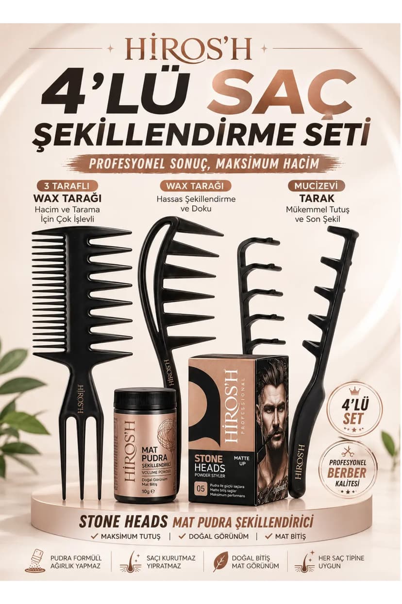 ست حالتدهنده مو HİROS'H مدل Toz Wax شامل شانه و واکس پودری ست حالتدهنده مو HİROS'H مدل Toz Wax شامل شانه و واکس پودری