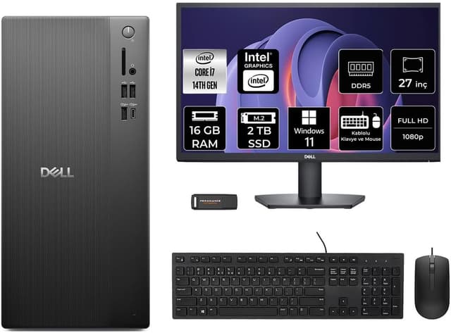 کامپیوتر رومیزی Dell Pro Tower ECT1250 i7 14700 16GB 2TB SSD W11P به همراه مانیتور 27 اینچ کامپیوتر رومیزی Dell Pro Tower ECT1250 i7 14700 16GB 2TB SSD W11P به همراه مانیتور 27 اینچ