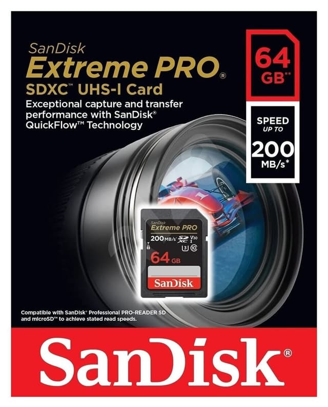 کارت حافظه Sandisk Extreme Pro SDXC 64GB 200mb/s کارت حافظه Sandisk Extreme Pro SDXC 64GB 200mb/s