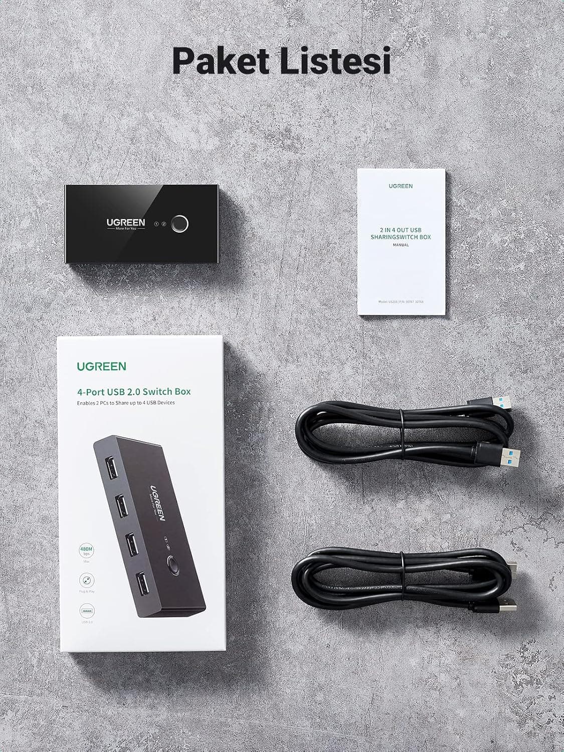 آداپتور سوییچ اشتراکگذاری USB چهارپورت برای کامپیوتر UGREEN آداپتور سوییچ اشتراکگذاری USB چهارپورت برای کامپیوتر UGREEN