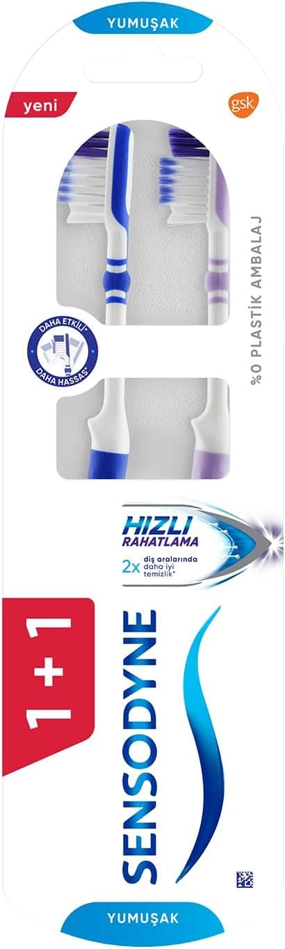 مسواک نرم مخصوص دندانهای حساس Sensodyne با تسکین سریع 1 x 2 عدد مسواک نرم مخصوص دندانهای حساس Sensodyne با تسکین سریع 1 x 2 عدد