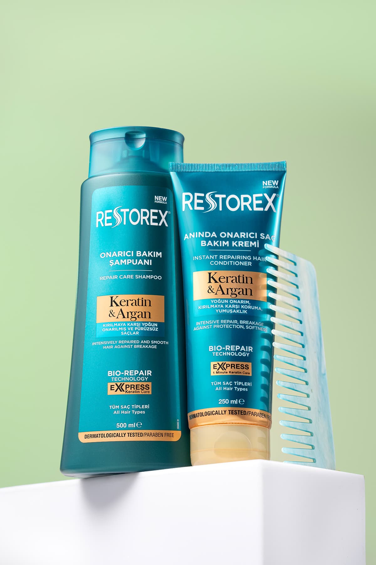 شامپو مراقبت و ترمیمکننده مو حاوی کراتین و آرگان Restorex 500ml شامپو مراقبت و ترمیمکننده مو حاوی کراتین و آرگان Restorex 500ml