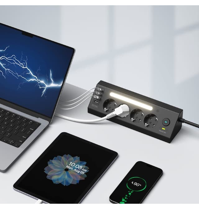 چندراهی برق Fulltech دارای چراغ شب و محافظ جریان مدل FTR-22 مشکی چندراهی برق Fulltech دارای چراغ شب و محافظ جریان مدل FTR-22 مشکی