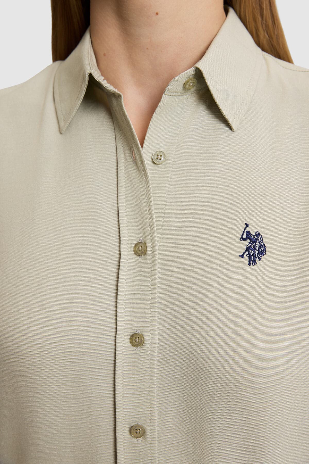 پیراهن زنانه U.S. Polo Assn. خاکی روشن آستینبلند ساده مدل 50324791-VR183 پیراهن زنانه U.S. Polo Assn. خاکی روشن آستینبلند ساده مدل 50324791-VR183