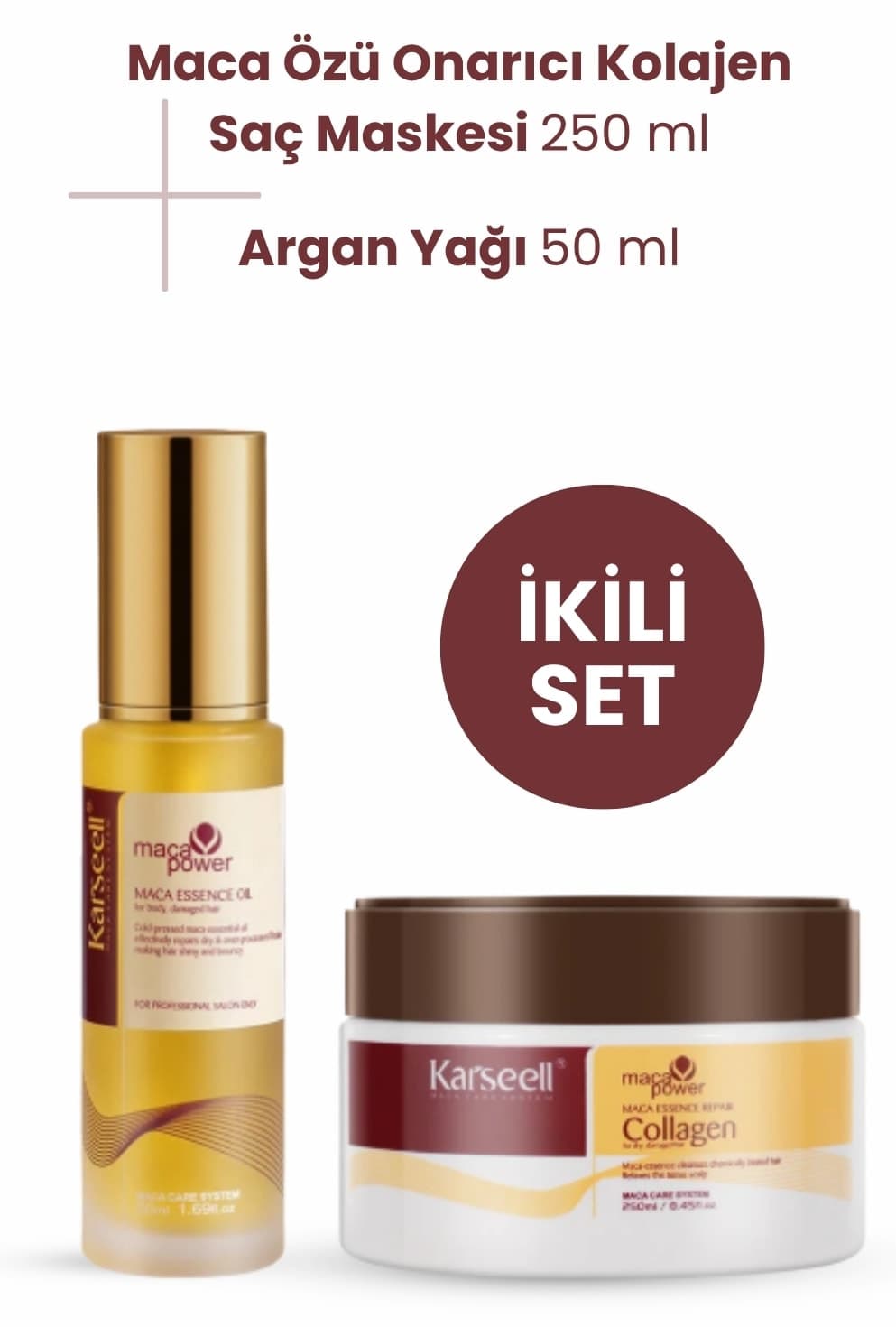 ماسک مو Karseell ترمیمکننده کلاژن ماکا به همراه روغن آرگان 250 ml + 50 ml ماسک مو Karseell ترمیمکننده کلاژن ماکا به همراه روغن آرگان 250 ml + 50 ml