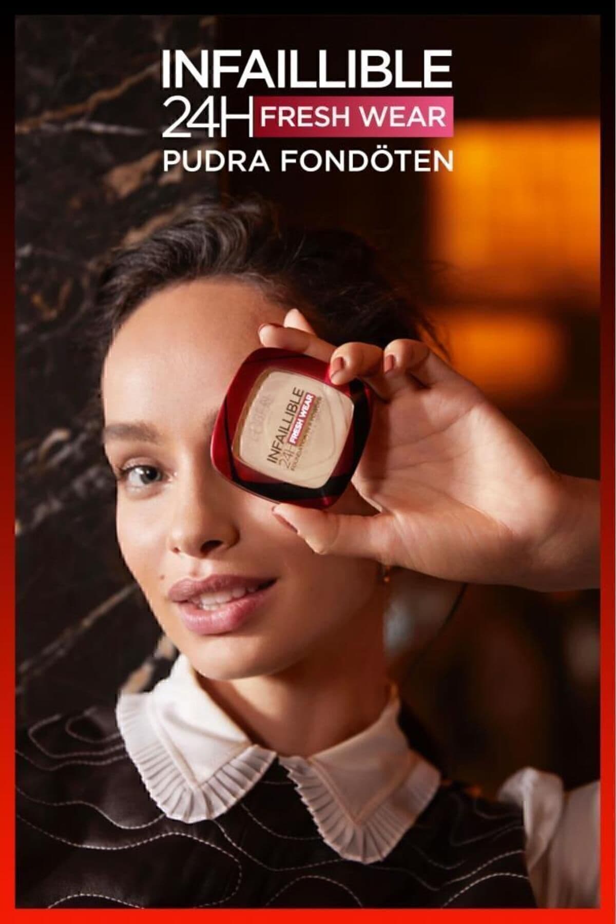 فوندوتن پودری L'Oreal Paris Infaillible 24h Fresh Wear 120 وانیلی فوندوتن پودری L'Oreal Paris Infaillible 24h Fresh Wear 120 وانیلی