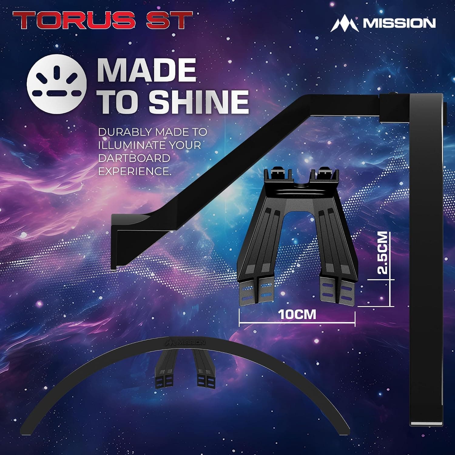 چراغ LED صفحه دارت Mission Darts مناسب دارتهای الکترونیکی و نوکنرم مشکی مدل TOR-ST چراغ LED صفحه دارت Mission Darts مناسب دارتهای الکترونیکی و نوکنرم مشکی مدل TOR-ST
