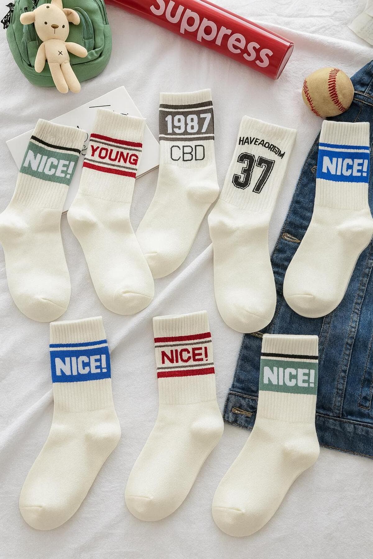 جوراب تنیس یونیسکس Sky Socks طرحدار بسته اقتصادی 5 تایی Nice Çemberli جوراب تنیس یونیسکس Sky Socks طرحدار بسته اقتصادی 5 تایی Nice Çemberli