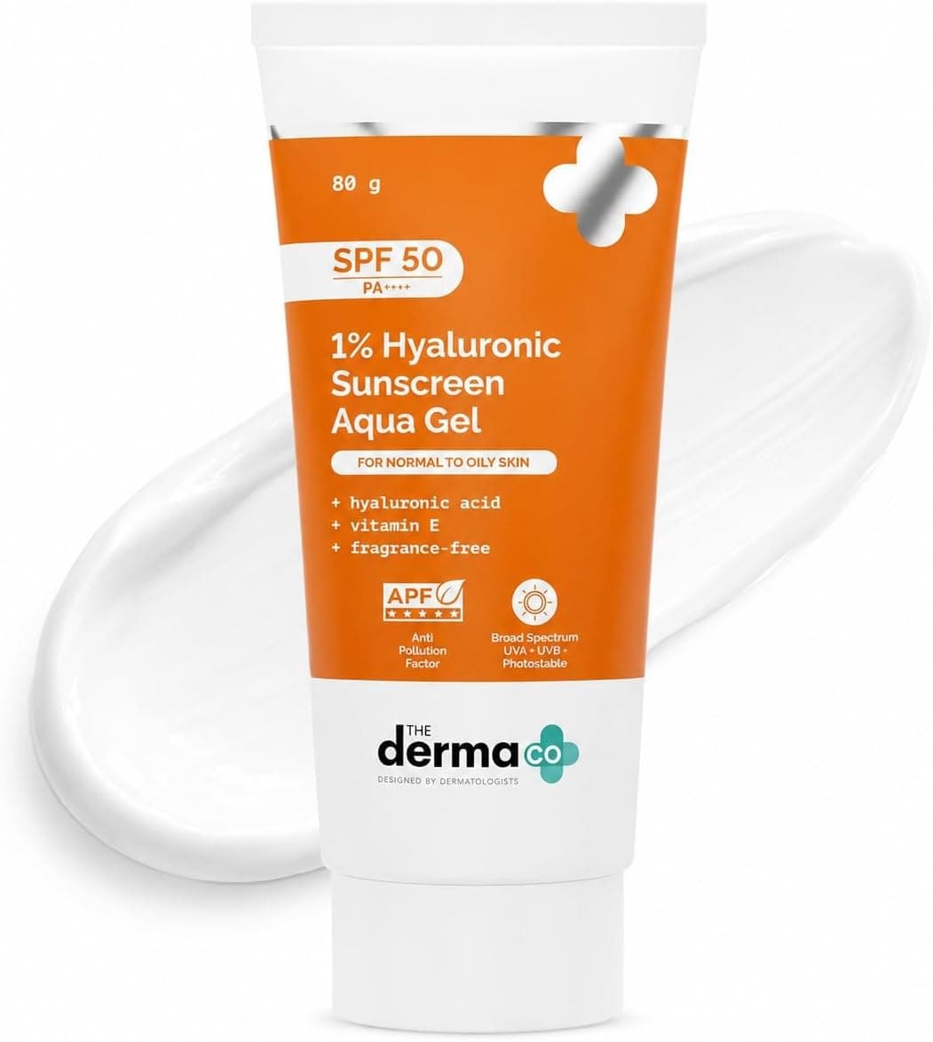 ضد آفتاب The Derma Co 1% Hyaluronic Aqua Gel SPF 50 PA++++ بدون چربی 50g ضد آفتاب The Derma Co 1% Hyaluronic Aqua Gel SPF 50 PA++++ بدون چربی 50g