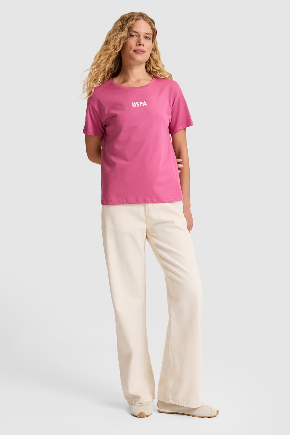 تیشرت زنانه یقهگرد U.S. Polo Assn. فوچیا مدل 50323530-VR023 تیشرت زنانه یقهگرد U.S. Polo Assn. فوچیا مدل 50323530-VR023