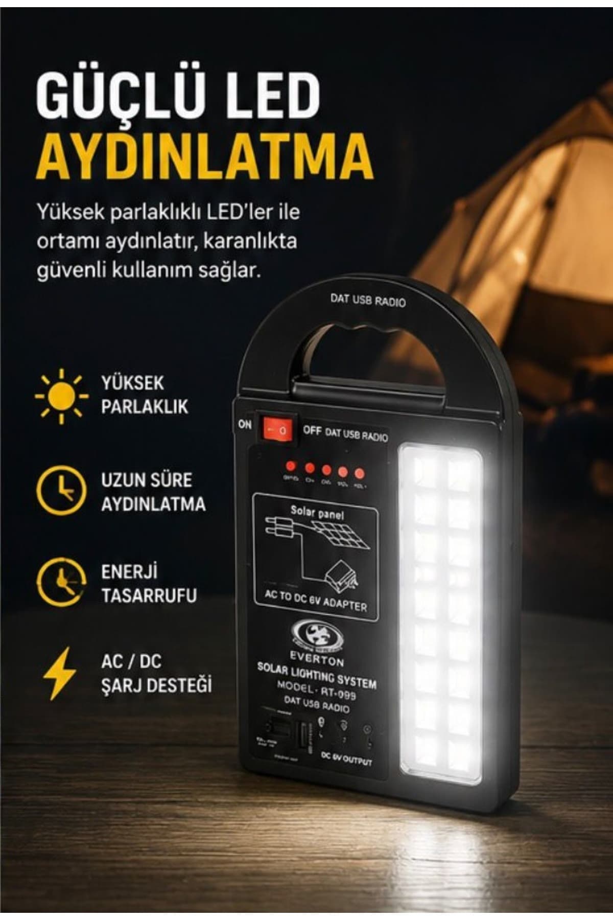 سیستم روشنایی خورشیدی ataşbey با پاوربانک، خروجی USB و 3 لامپ مدل AT-999 سیستم روشنایی خورشیدی ataşbey با پاوربانک، خروجی USB و 3 لامپ مدل AT-999