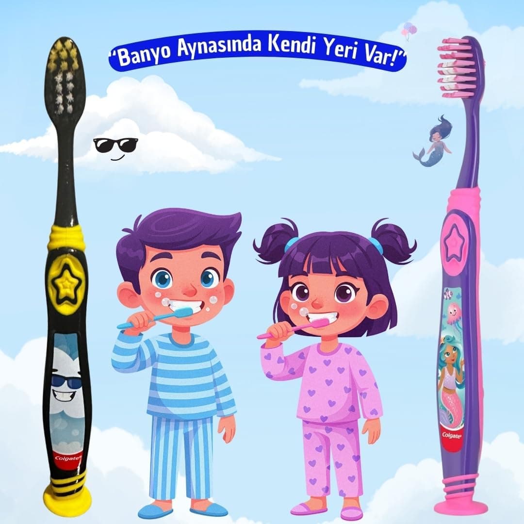مسواک کودکان Colgate 5+ سال با پایه ساکشنی فوق نرم رنگ متغیر مسواک کودکان Colgate 5+ سال با پایه ساکشنی فوق نرم رنگ متغیر