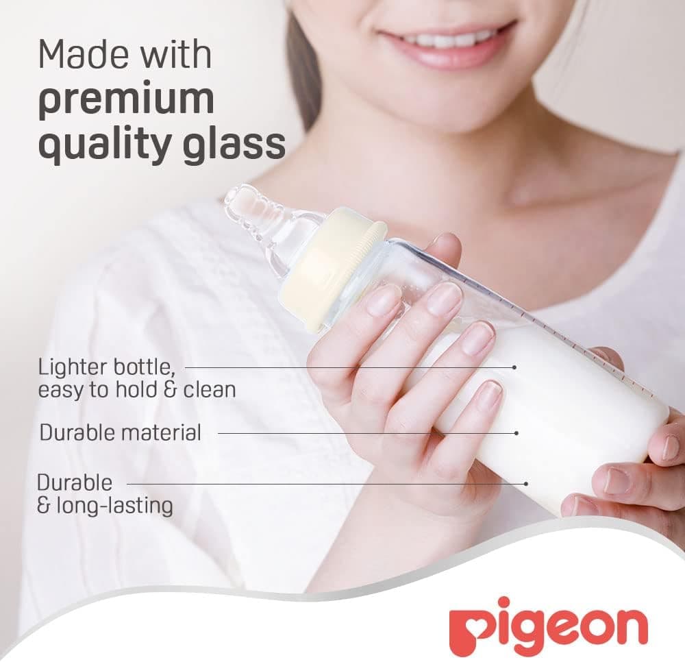 شیشه شیر شیشهای Pigeon سفید 200 ml مدل 00281 شیشه شیر شیشهای Pigeon سفید 200 ml مدل 00281