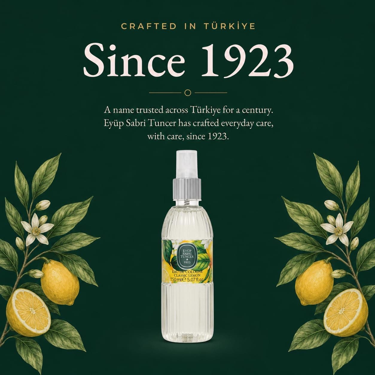 کلونیا لیمویی کلاسیک اسپری Eyup Sabri Tuncer بطری PET استوانهای 150 ml کلونیا لیمویی کلاسیک اسپری Eyup Sabri Tuncer بطری PET استوانهای 150 ml