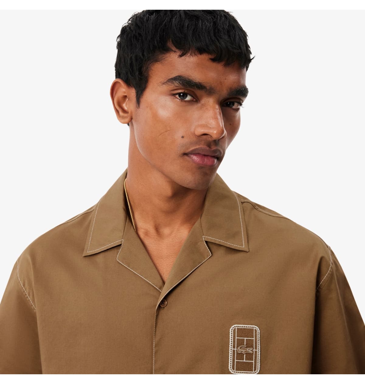 پیراهن مردانه Lacoste فیت ریلکس آستین کوتاه قهوهای پیراهن مردانه Lacoste فیت ریلکس آستین کوتاه قهوهای